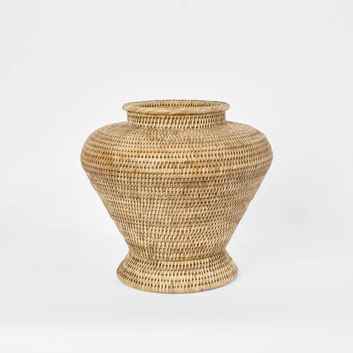 PAUME RATTAN FLOWER URN LARGE NATURAL