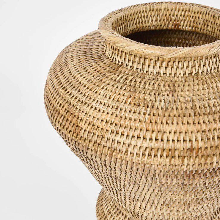 PAUME RATTAN FLOWER URN LARGE NATURAL