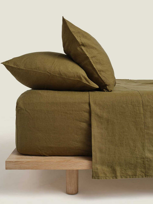 CARLOTTA & GEE 100% LINEN FITTED SHEET