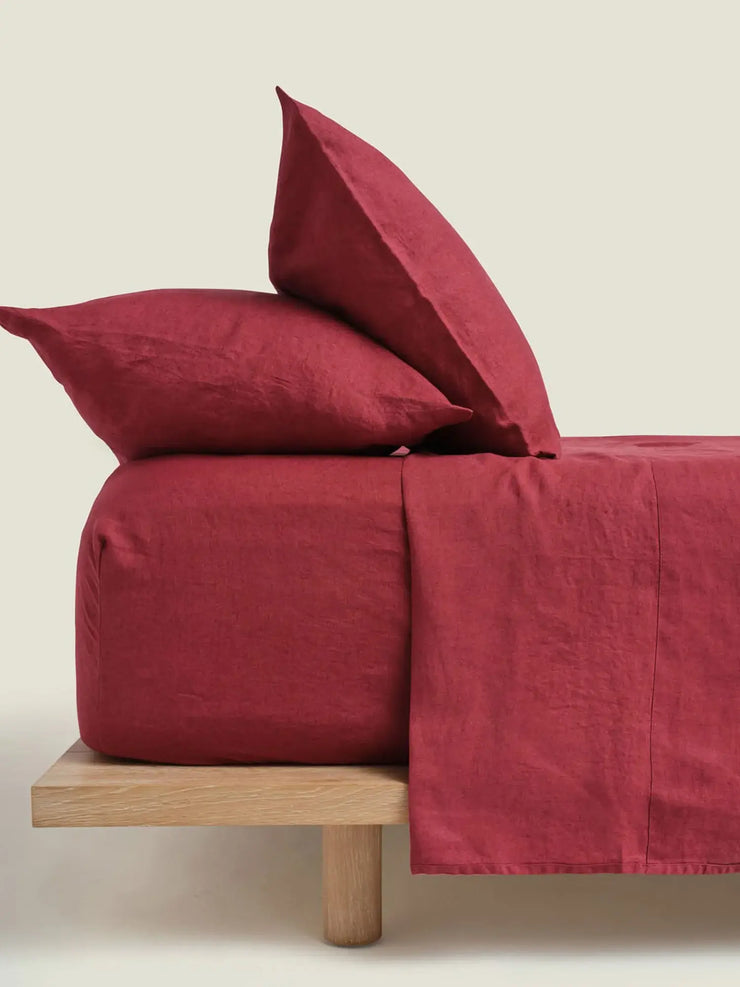 CARLOTTA & GEE 100% LINEN FITTED SHEET