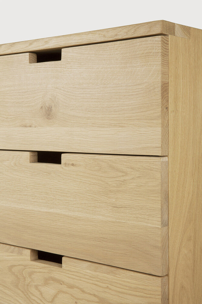 ETHNICRAFT BILLY DRAWER UNIT - OAK 3 DRAWERS WITH KEYLOCK