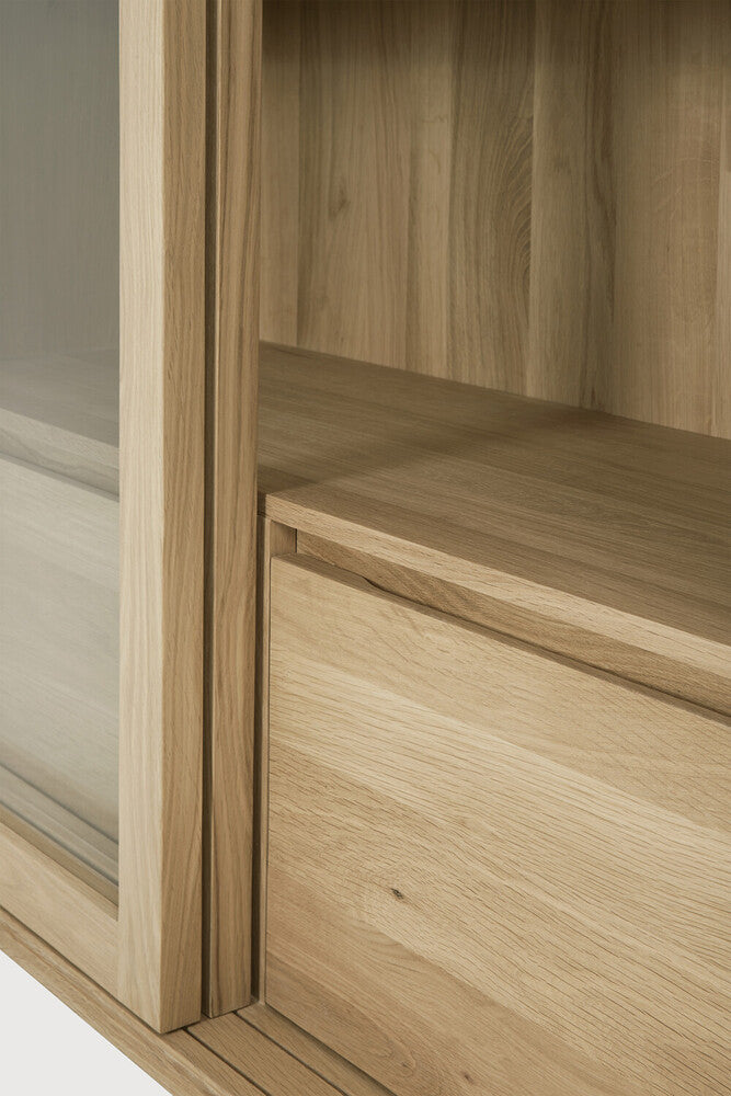 ETHNICRAFT OAK WAVE STORAGE CUPBOARD