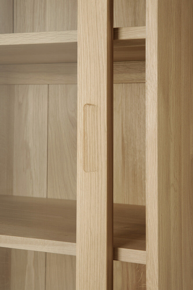 ETHNICRAFT OAK WAVE STORAGE CUPBOARD