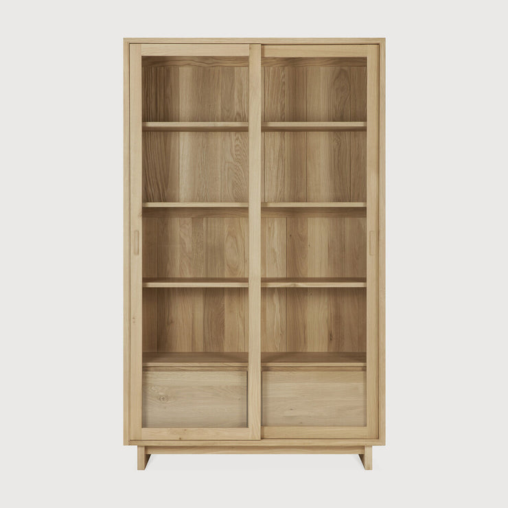 ETHNICRAFT OAK WAVE STORAGE CUPBOARD