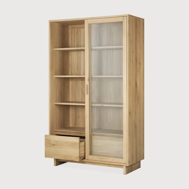 ETHNICRAFT OAK WAVE STORAGE CUPBOARD
