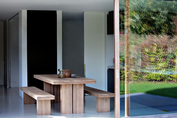 ETHNICRAFT TEAK DOUBLE DINING TABLE - The Banyan Tree Furniture & Homewares