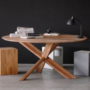 ETHNICRAFT TEAK CIRCLE DINING TABLE - The Banyan Tree Furniture & Homewares