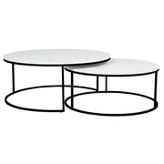 GLOBEWEST ELLE ROUND NEST MARBLE COFFEE TABLES - The Banyan Tree Furniture & Homewares