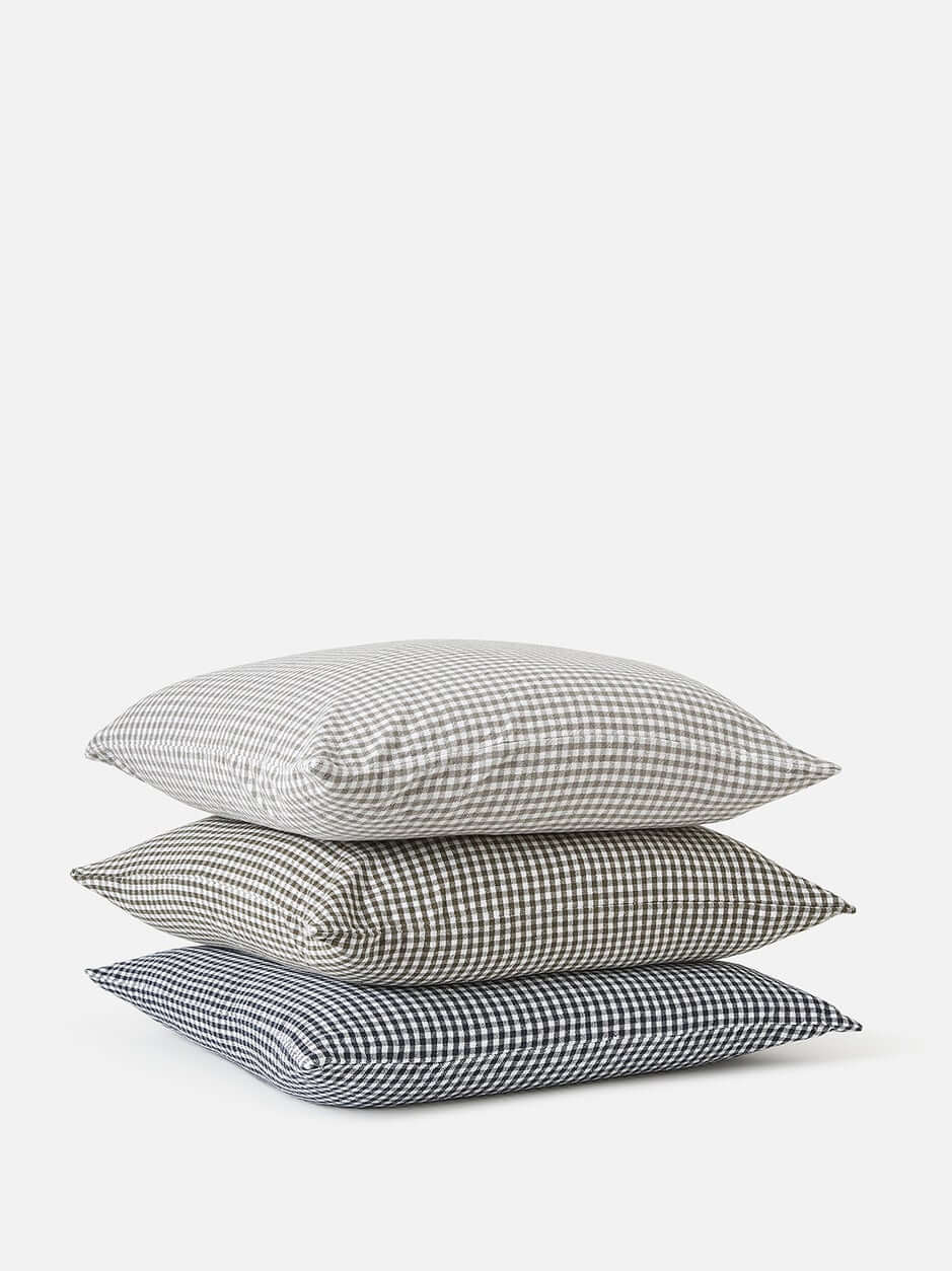 CITTA GINGHAM WASHED COTTON CUSHION The Banyan Tree Furniture & Homewares