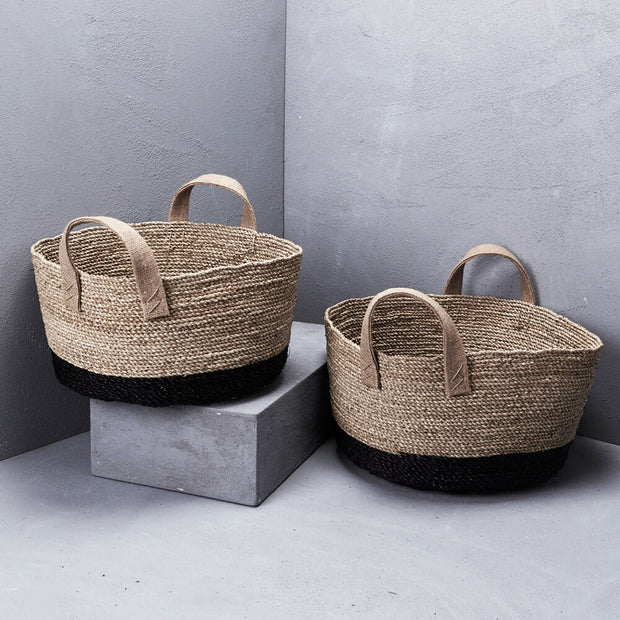 LOWLINE CONTRAST BASKET WITH HESSIAN HANDLES