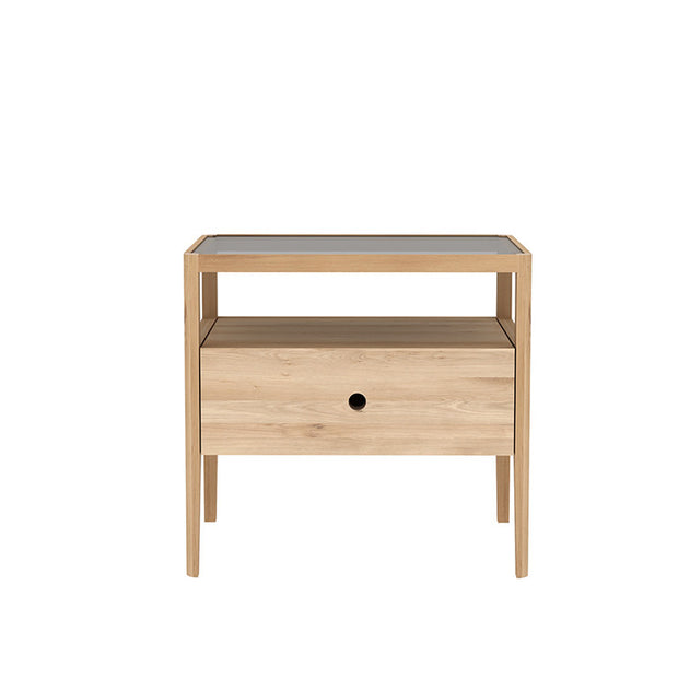 ETHNICRAFT OAK SPINDLE BEDSIDE TABLE - The Banyan Tree Furniture & Homewares